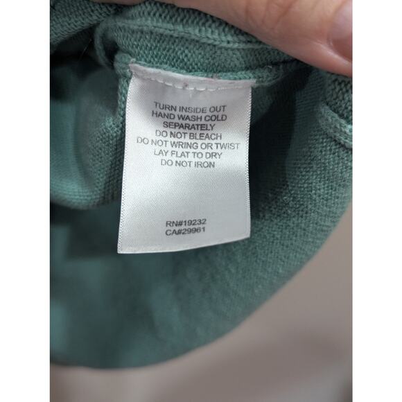 Pretty VINTAGE 1990s Alfred Dunner aqua short sleeve knit floral sweater size M - Picture 3 of 9